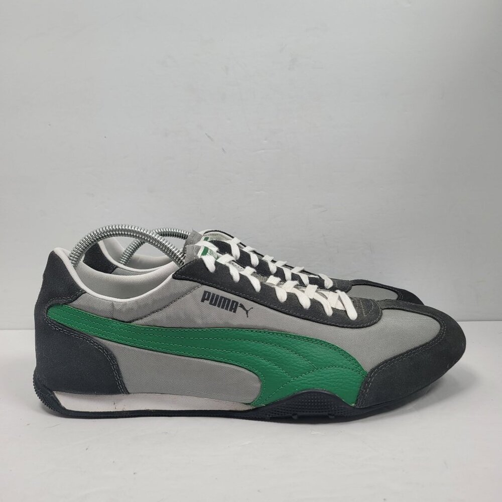 Puma Sport Lifestyle Men's Gray & Green Suede Sneakers US Size 12